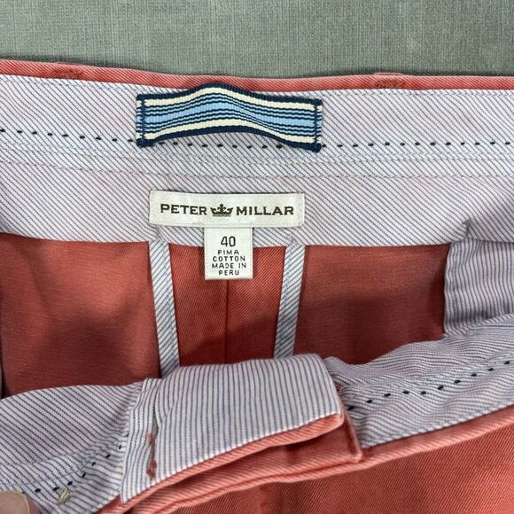 Peter Millar Mens 40 Faded Red Pima Cotton‎ Washed Chino Shorts - Picture 3 of 6